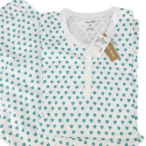 NWT Roller Rabbit MINT Green Hearts Pajama Set Size XL